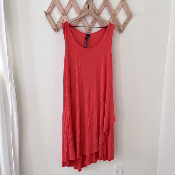 EllumiNation Asymmetrical Sleeveless Layered Dress - Set Of 2 - Coral & Blue 1X - Picture 5 of 7
